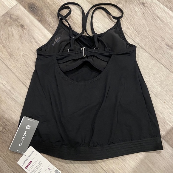 Athleta Cross Back Tankini Swim Top Black 32B/C - Picture 3 of 6